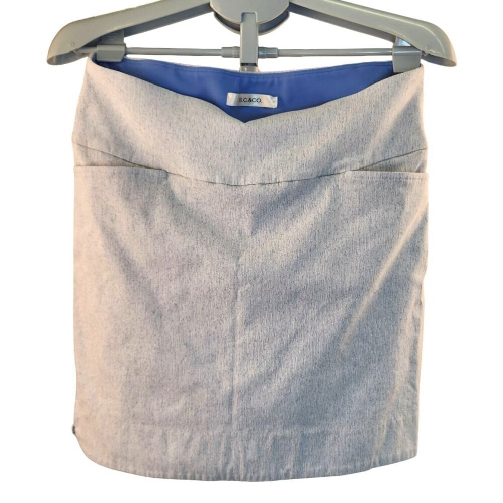 S & Co Womens Skort Size Large Activewear Gray & Blue Pull-On Stretch Comfort Sh